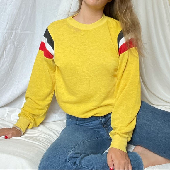 Vintage Canary Yellow Threadbare Sweatshirt - Picture 2 of 13